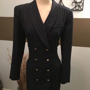 Danny & Nicole Double-Breasted Pinstripe Dress